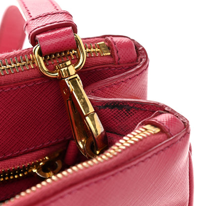Prada Saffiano Small Galleria Double Zip Tote Peonia 11 of 13