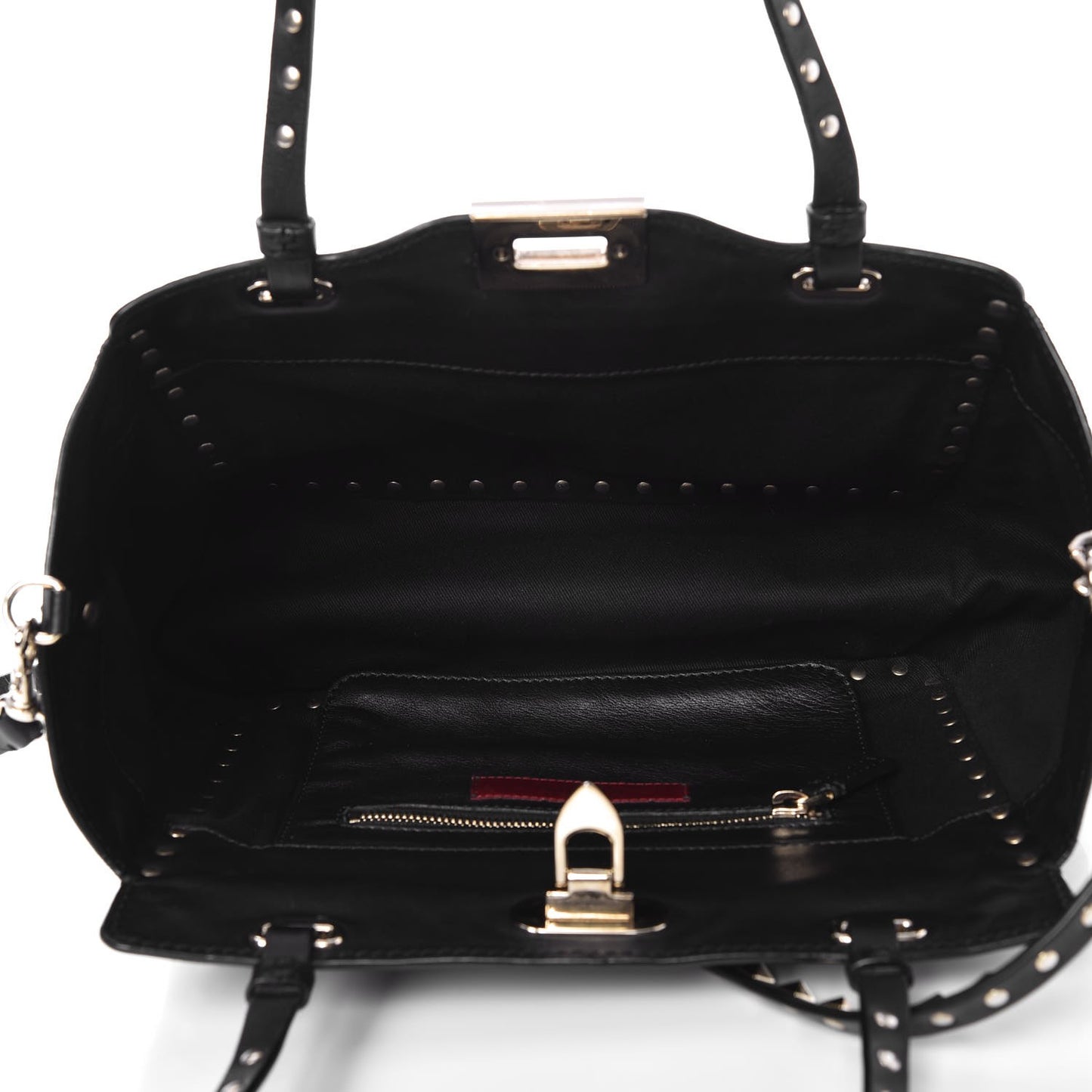 Vitello Small Rockstud Tote Black