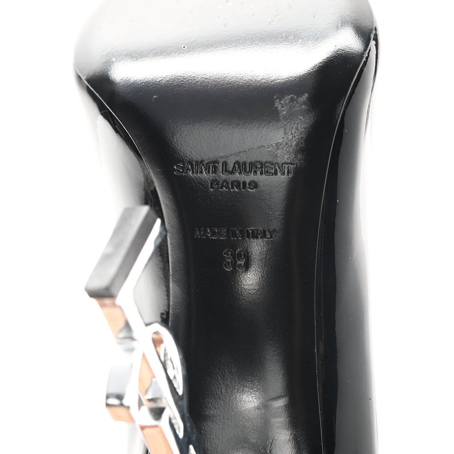 Saint Laurent Patent Opyum 110 Pumps 39 Black Silver 6 of 10