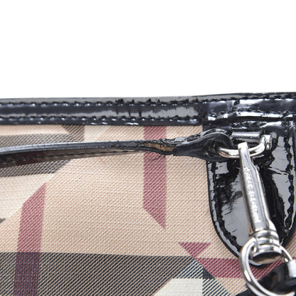 Burberry Patent Trim Nova Check Wristlet Pouch Black 9 of 10