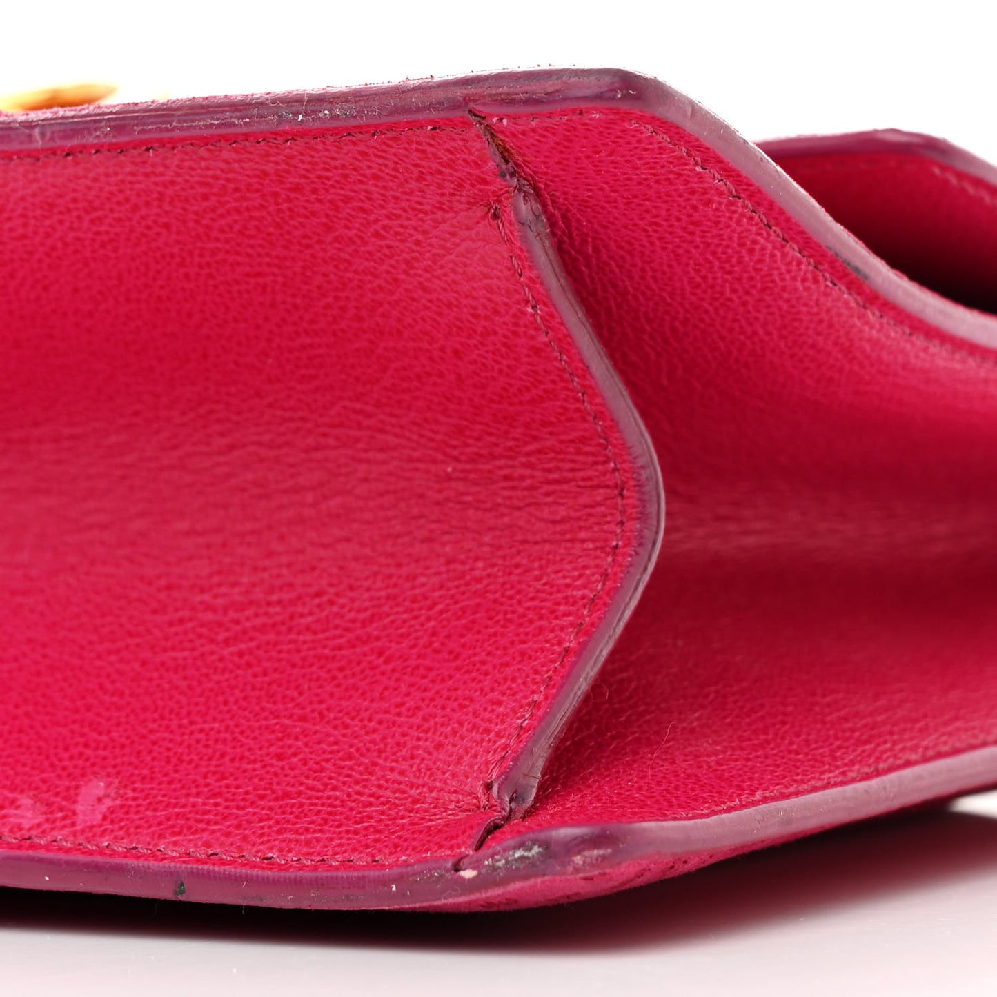 Suede Large Clip Shoulder Bag Hot Pink