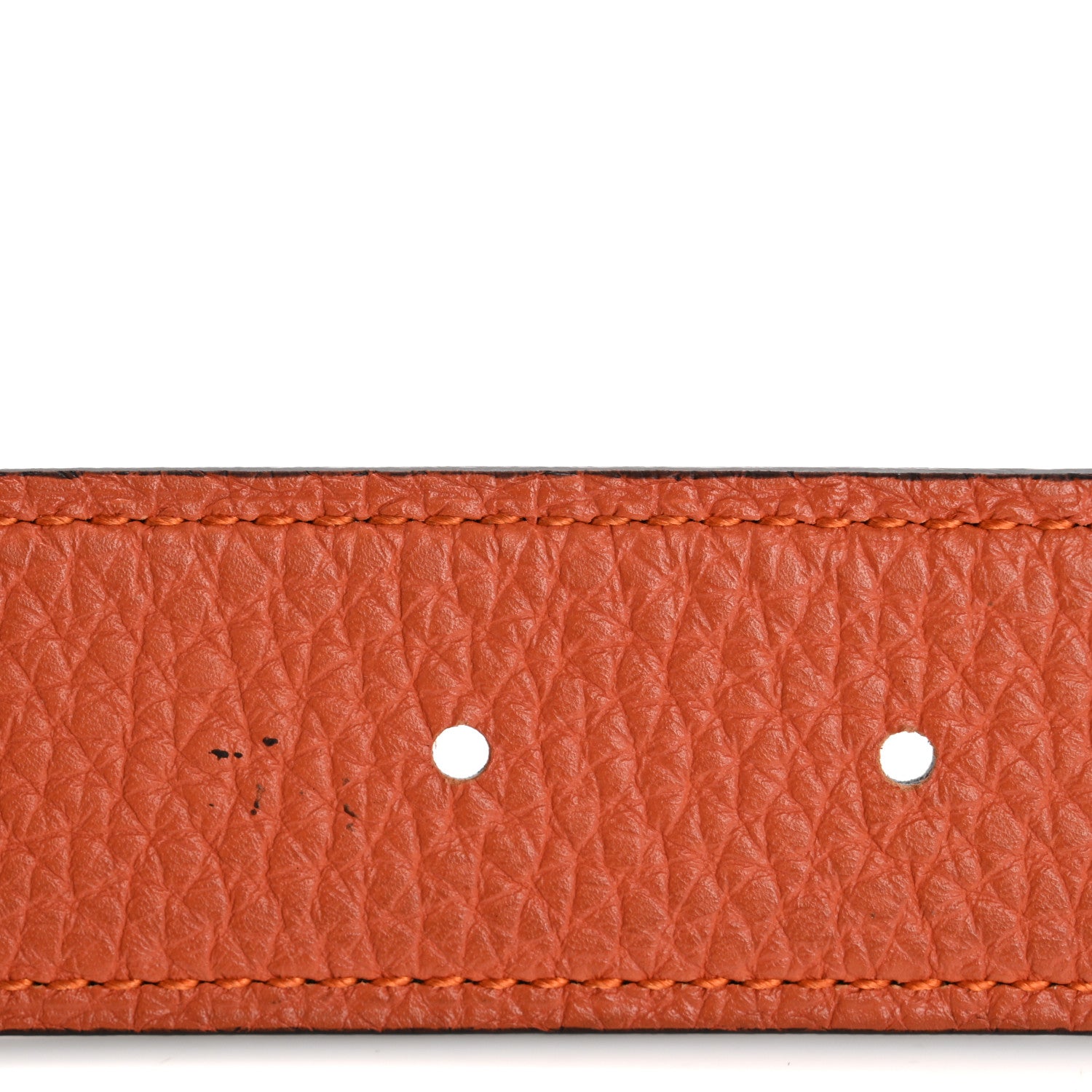 Hermes Box Togo 32mm H Belt 90 36 Black Orange 10 of 11