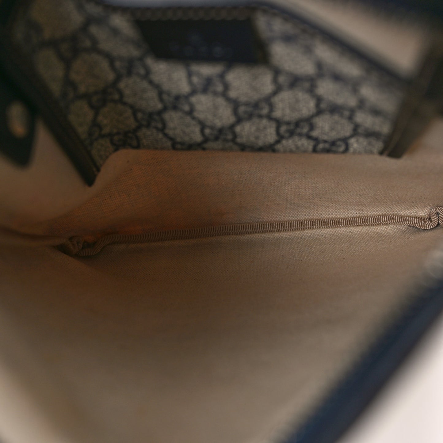GG Plus Monogram Signature Web Loop Messenger Blue