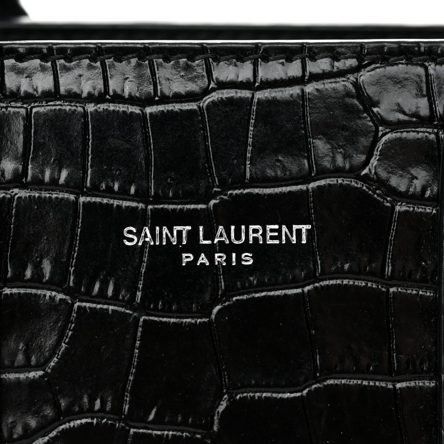 Calfskin Crocodile Embossed Nano Sac De Jour Black