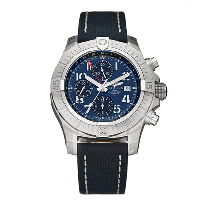 Breitling Stainless Steel Nylon 45mm Avenger Chronograph GMT Automatic Watch Blue A24315 1 of 5