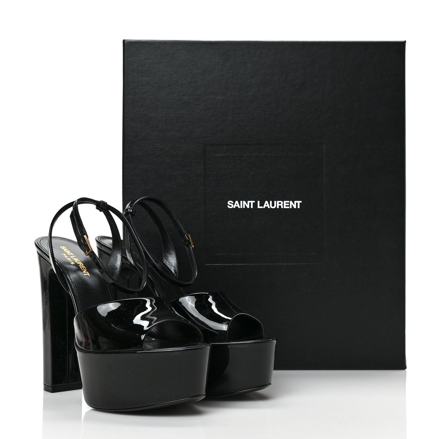 Patent Jodie 95 Platform Sandals 38 Black