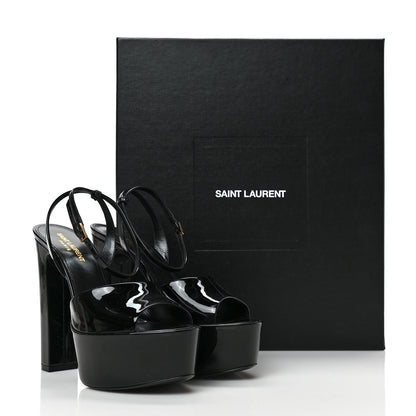Saint Laurent Patent Jodie 95 Platform Sandals 38 Black 8 of 8