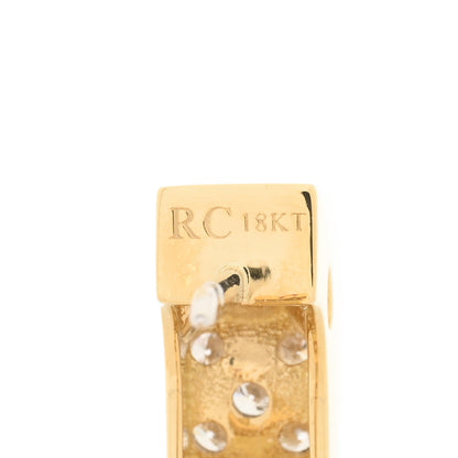 Roberto Coin 18K Yellow Gold Diamond Pois Moi Hoop Earrings 4 of 5