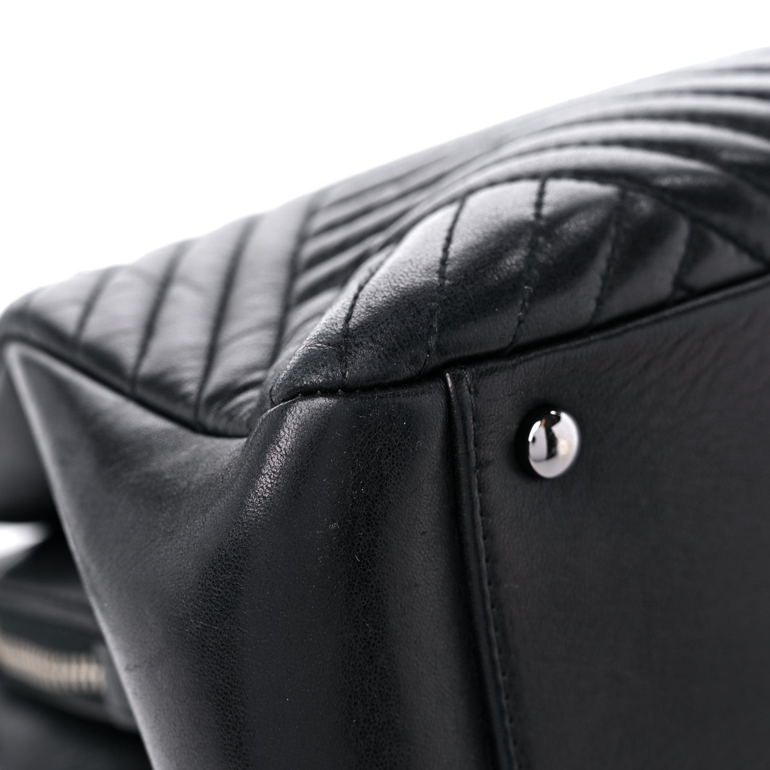 Chanel Lambskin Quilted CC Crossing Shopping Tote Black 10 of 15