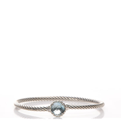David Yurman Sterling Silver Blue Topaz 3mm Chatelaine Bracelet 1 of 5