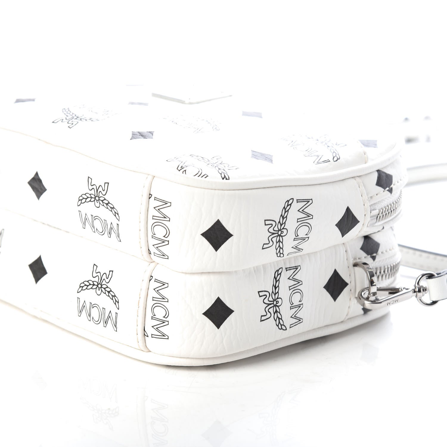 MCM Visetos Camera Crossbody Bag White 10 of 10