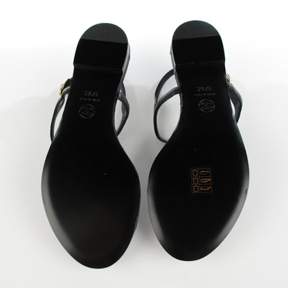 Chanel Calfskin Paris Dallas Quilted Star CC Thong Sandals Black 37.5 5 of 8