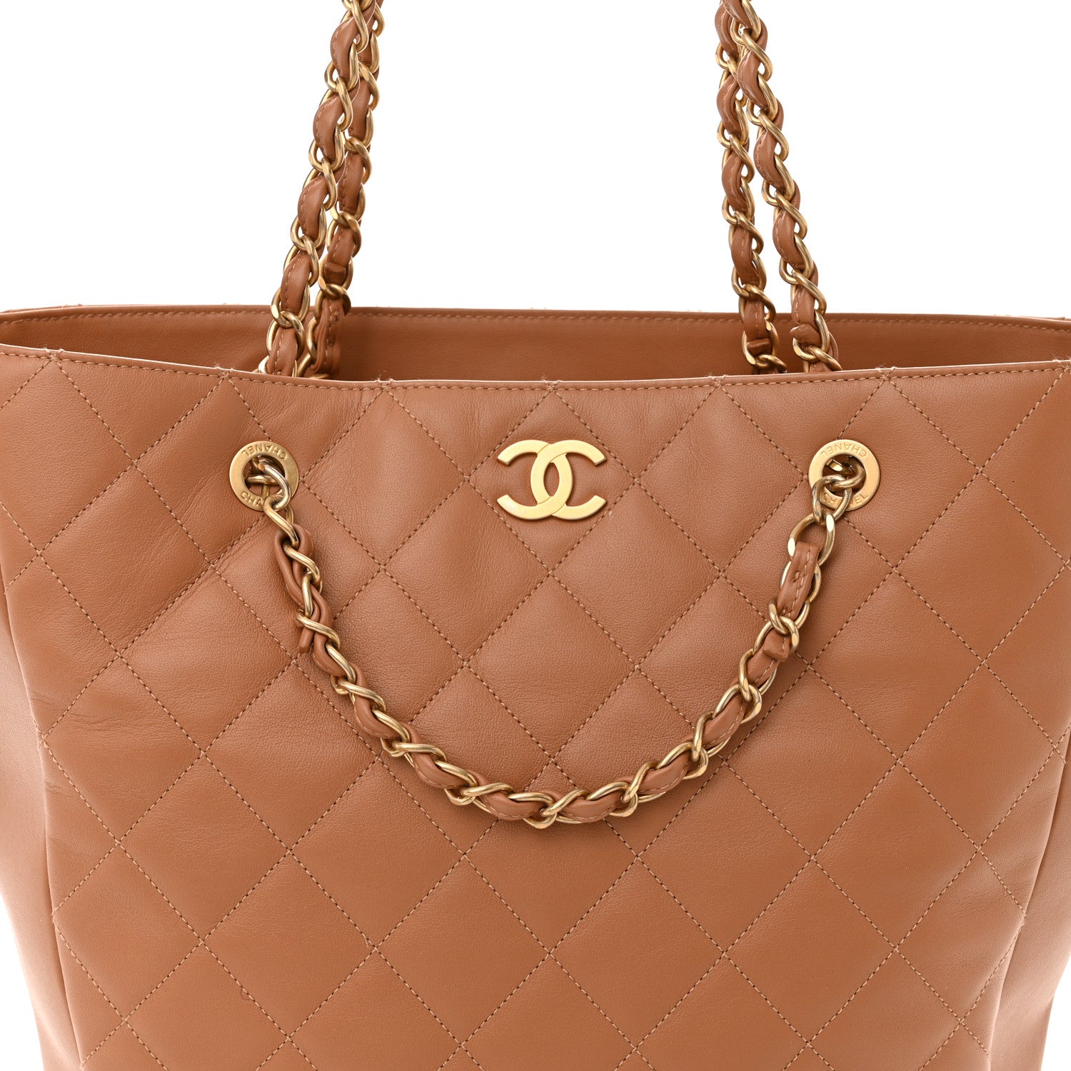 Chanel Calfskin Stitched Large Shopping Bag Brown 8 of 14