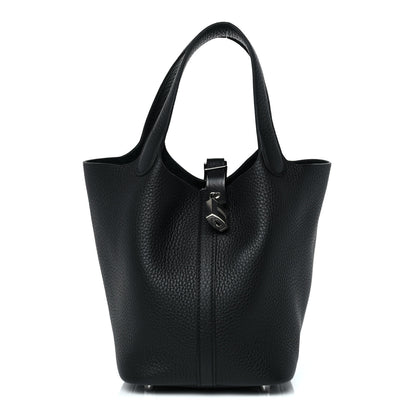 Hermes Taurillon Clemence Picotin Lock 18 PM Black 1 of 9