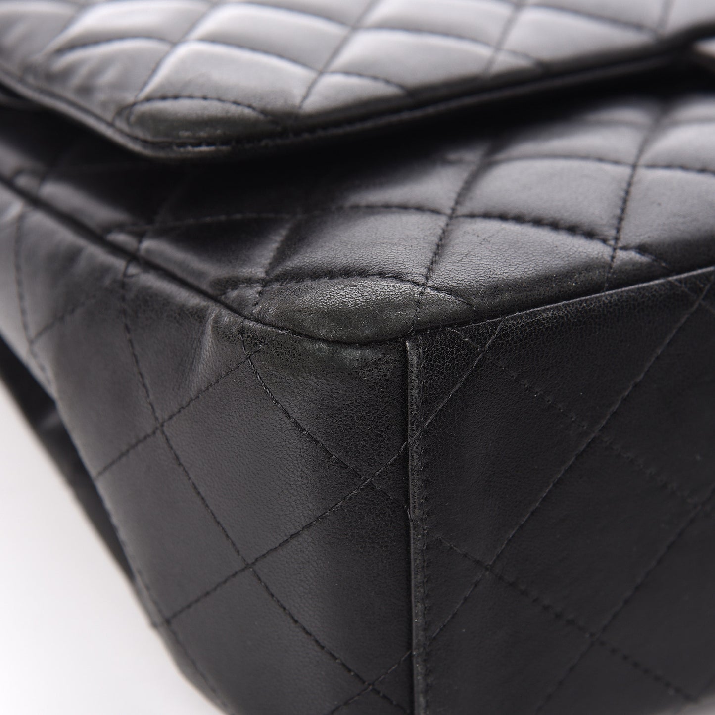 Lambskin Quilted Maxi Double Flap Black