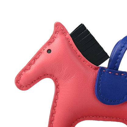 Hermes Milo Lambskin Grigri Rodeo Horse Bag Charm PM Rose Azalee Vert Cypress Bleu Electrique 4 of 4
