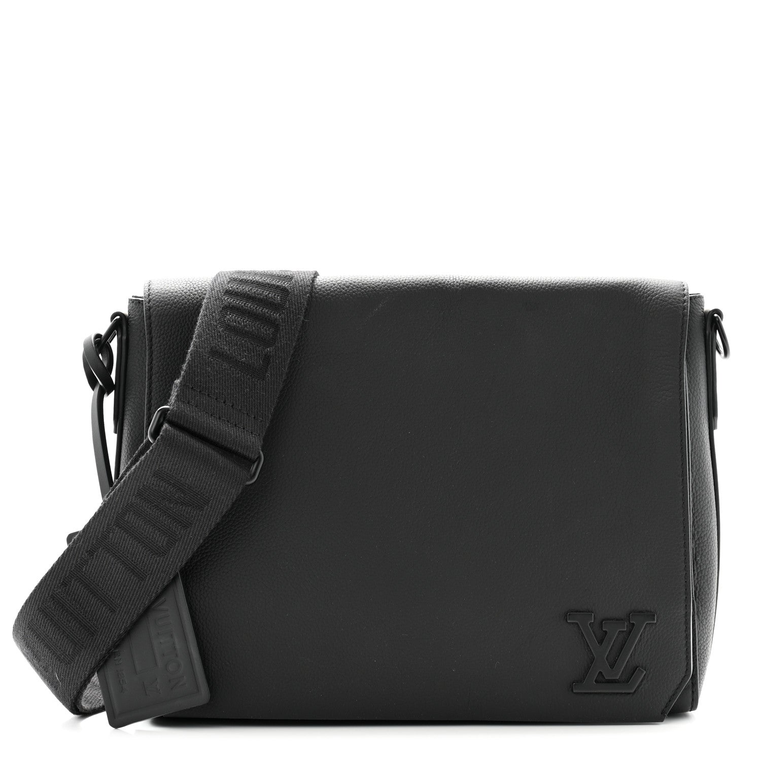 Louis Vuitton Calfskin Aerogram Messenger Black 1 of 10