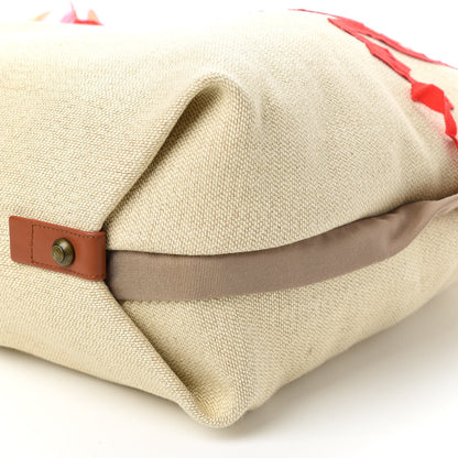 Lanvin Canvas Applique Flower Tote Beige 7 of 10
