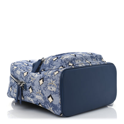 MCM Jacquard Monogram Small Backpack Blue 4 of 10