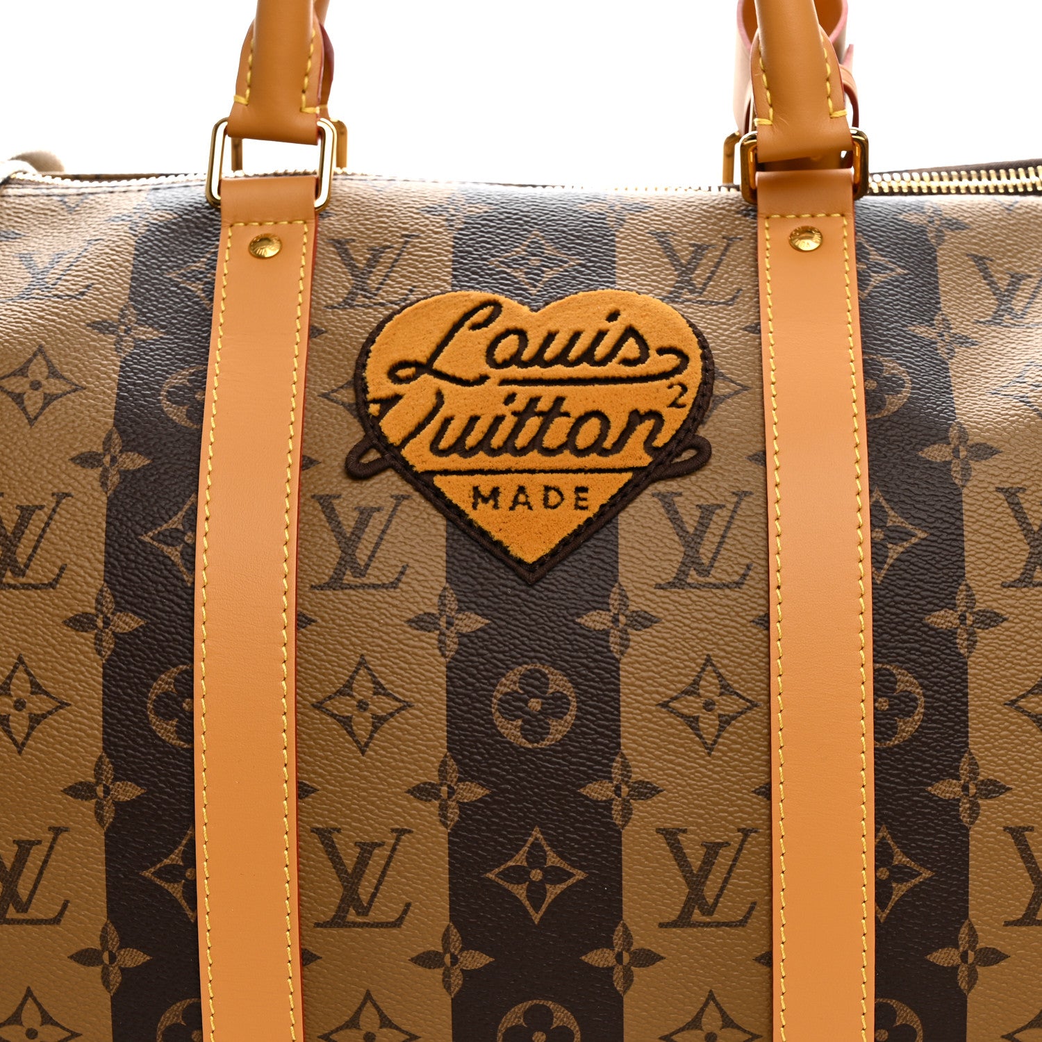 Louis Vuitton X NIGO Reverse Monogram Stripe Keepall Bandouliere 50 Brown 6 of 8