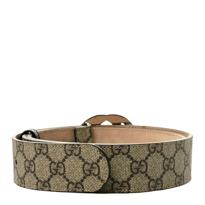 Gucci GG Supreme Monogram Selleria Calfskin Interlocking G 40mm Belt 105 42 Beige Ebony Cocoa 2 of 4