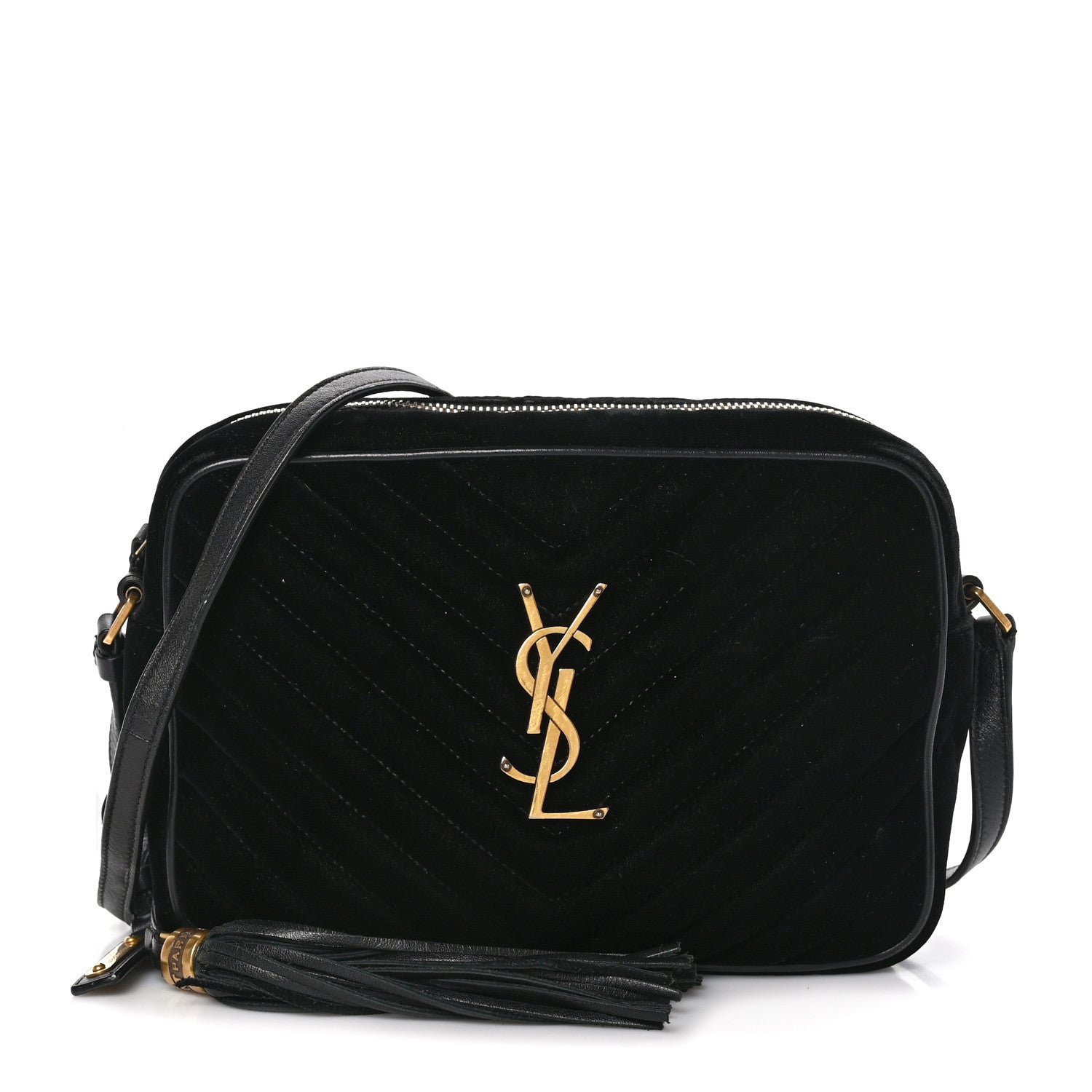 Saint Laurent Velvet Matelasse Monogram Lou Camera Bag Black 1 of 12
