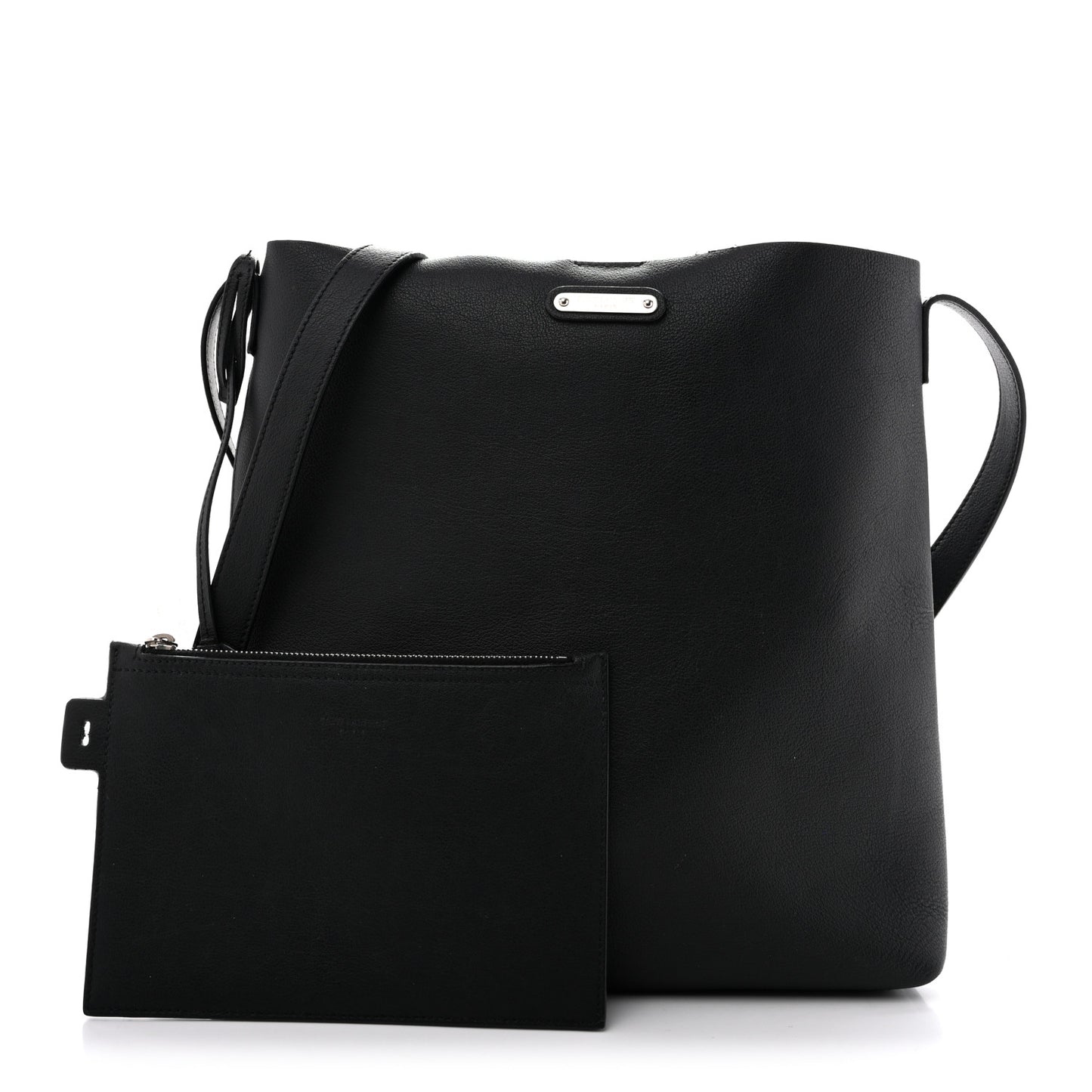 Calfskin Bold Shopping Tote Black