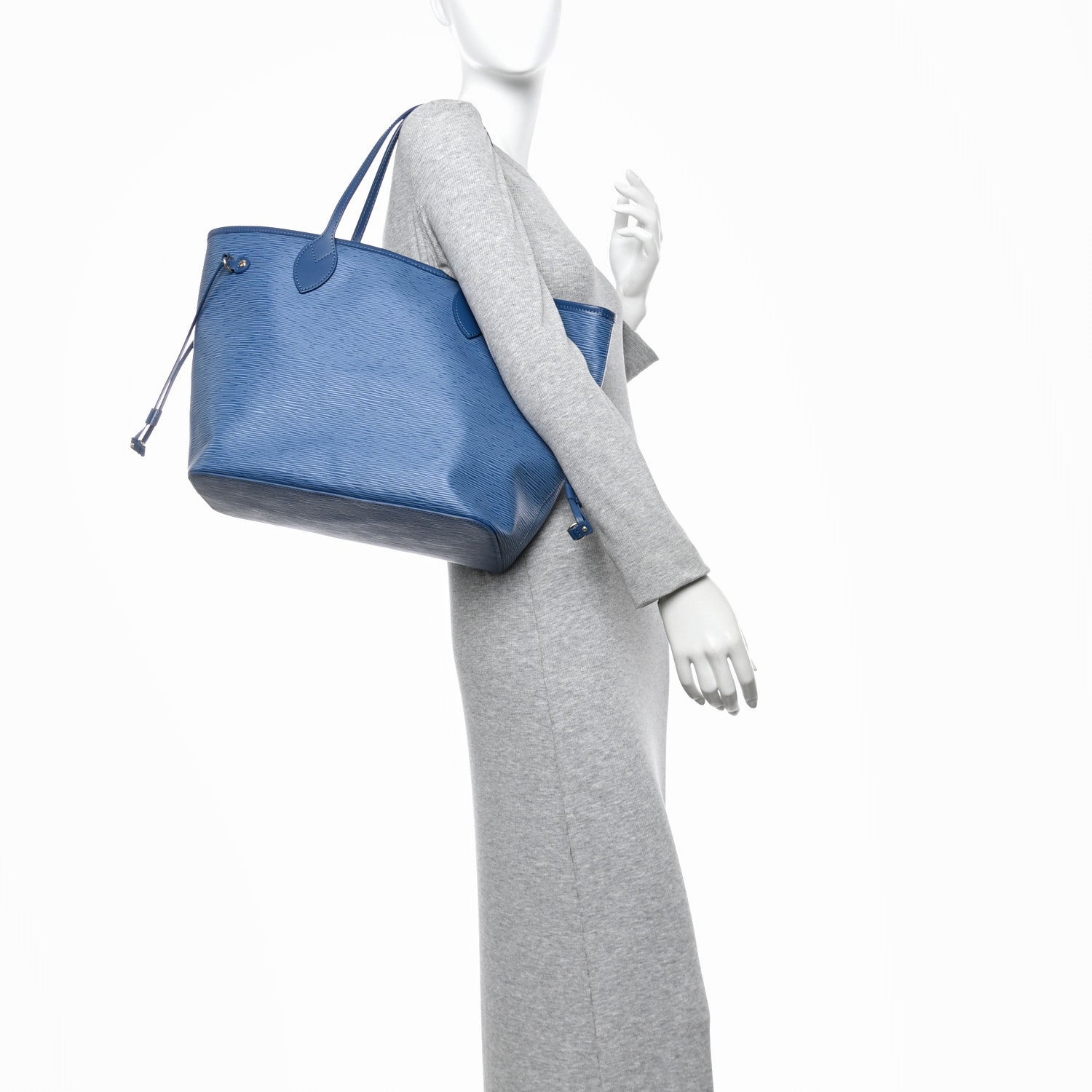 Louis Vuitton Epi Neverfull MM Denim Blue 2 of 10