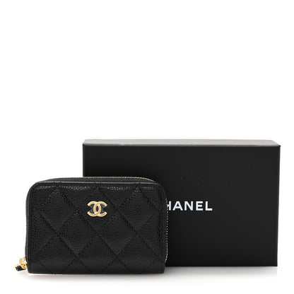 Chanel Caviar Quilted Zip Coin Purse Black 9 of 9
