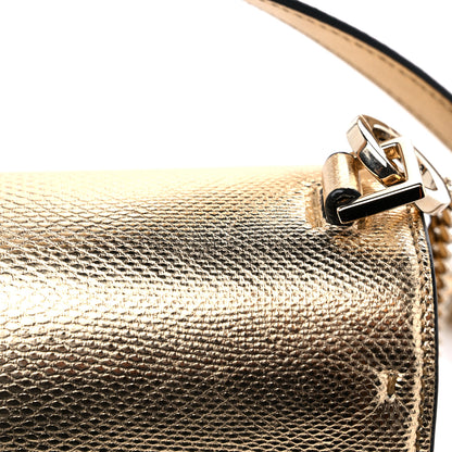 Valentino Garavani Metallic Snakeskin Small VSling Shoulder Bag Gold 10 of 11