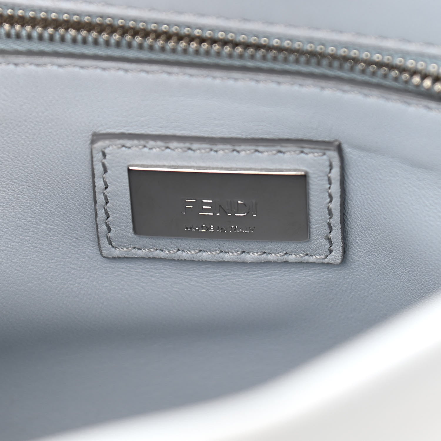 Fendi Nappa Organza Feather Mini Peekaboo Iconic Satchel Blue Multicolor 7 of 11