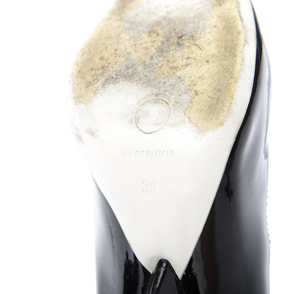 Chanel Patent Calfskin Wedge Pump 39 Black 8 of 9