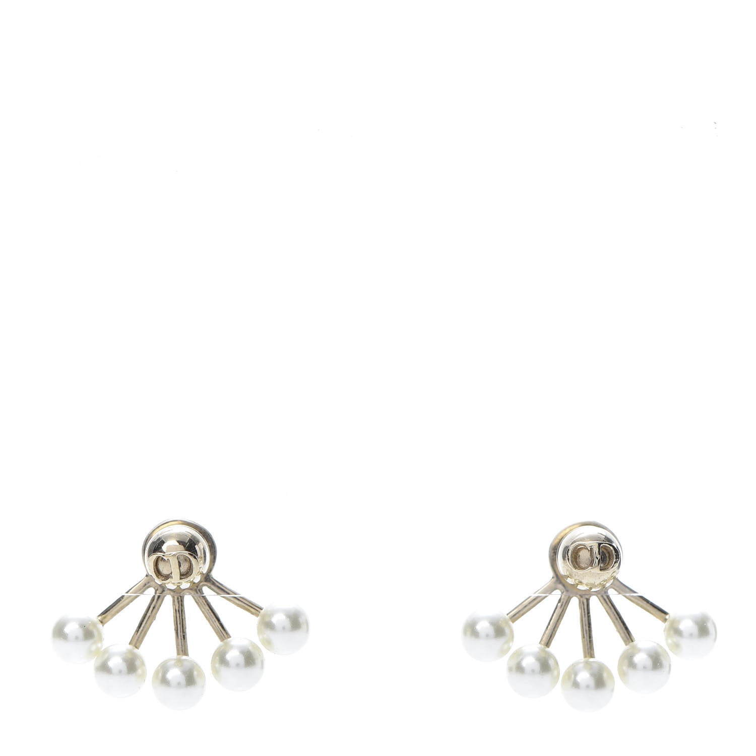 Christian Dior Pearl Petit CD Earrings Gold 1 of 5