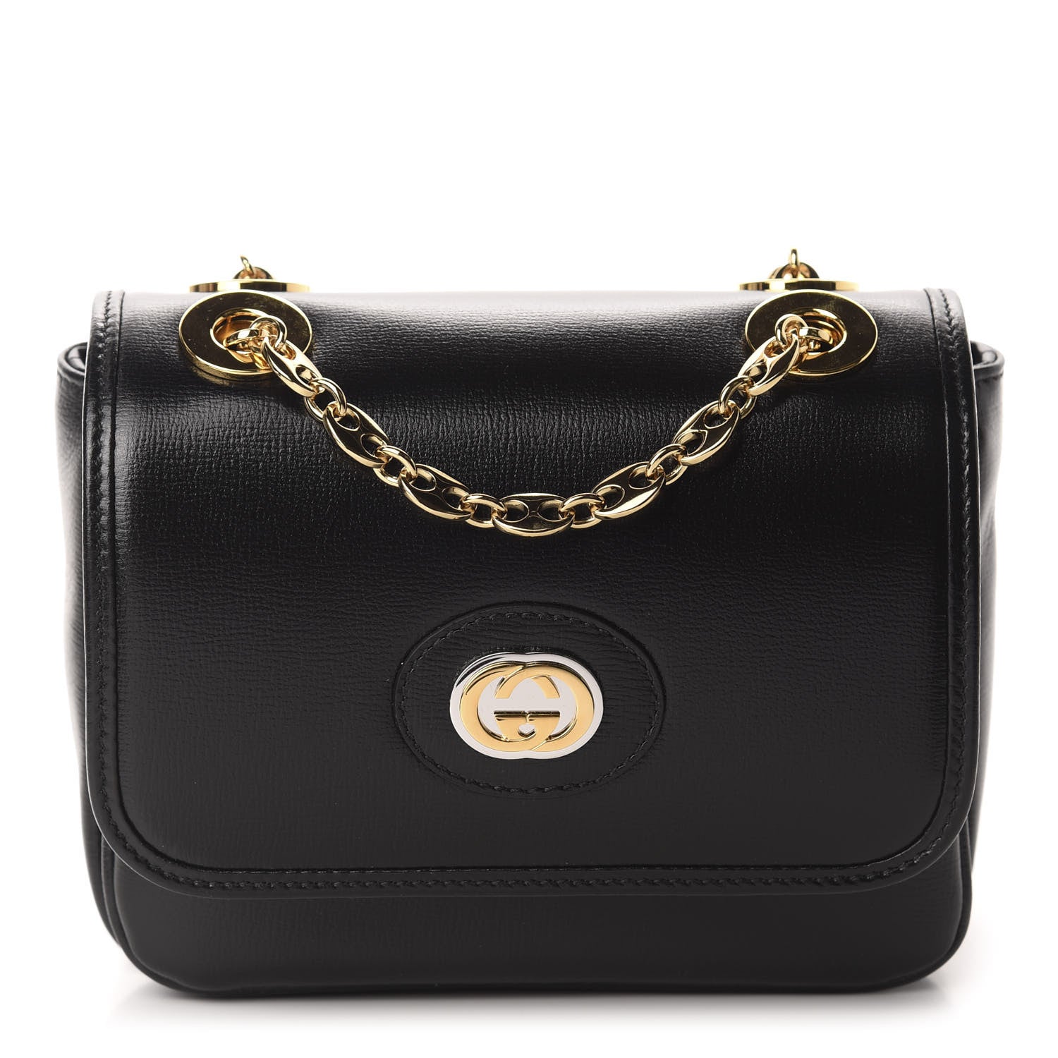 Gucci Azalea Calfskin Mini Marina Chain Shoulder Bag Black 2 of 10