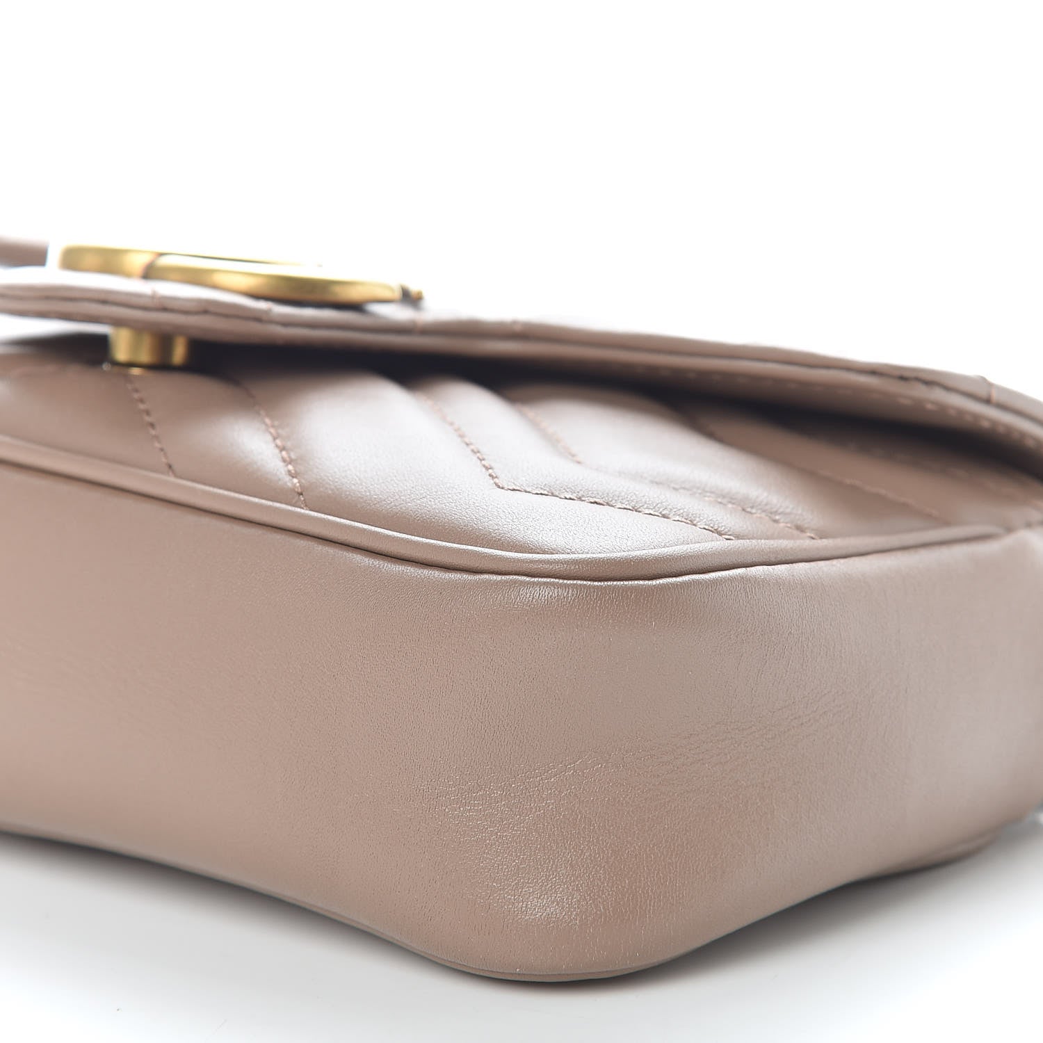 Gucci Calfskin Matelasse Super Mini GG Marmont Shoulder Bag Porcelain Rose 6 of 9