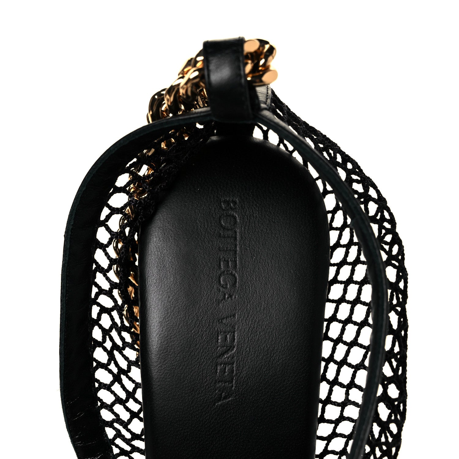 Bottega Veneta Mesh Nappa Chunky Chain Sandals 39 Black 7 of 9