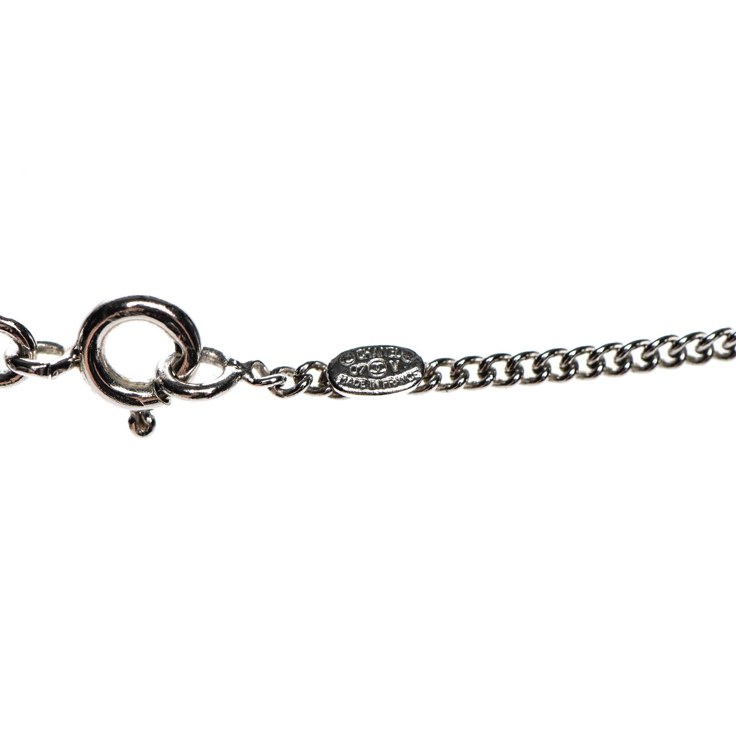 Chanel Crystal Timeless CC Necklace Silver 6 of 6