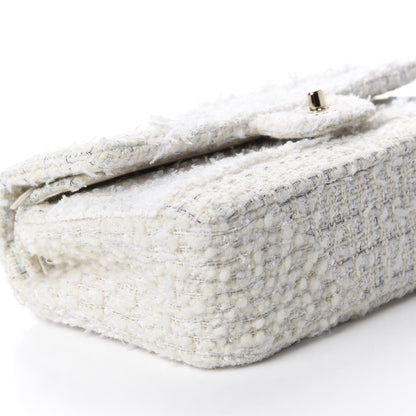 Chanel Tweed Patchwork Medium Double Flap White 6 of 11