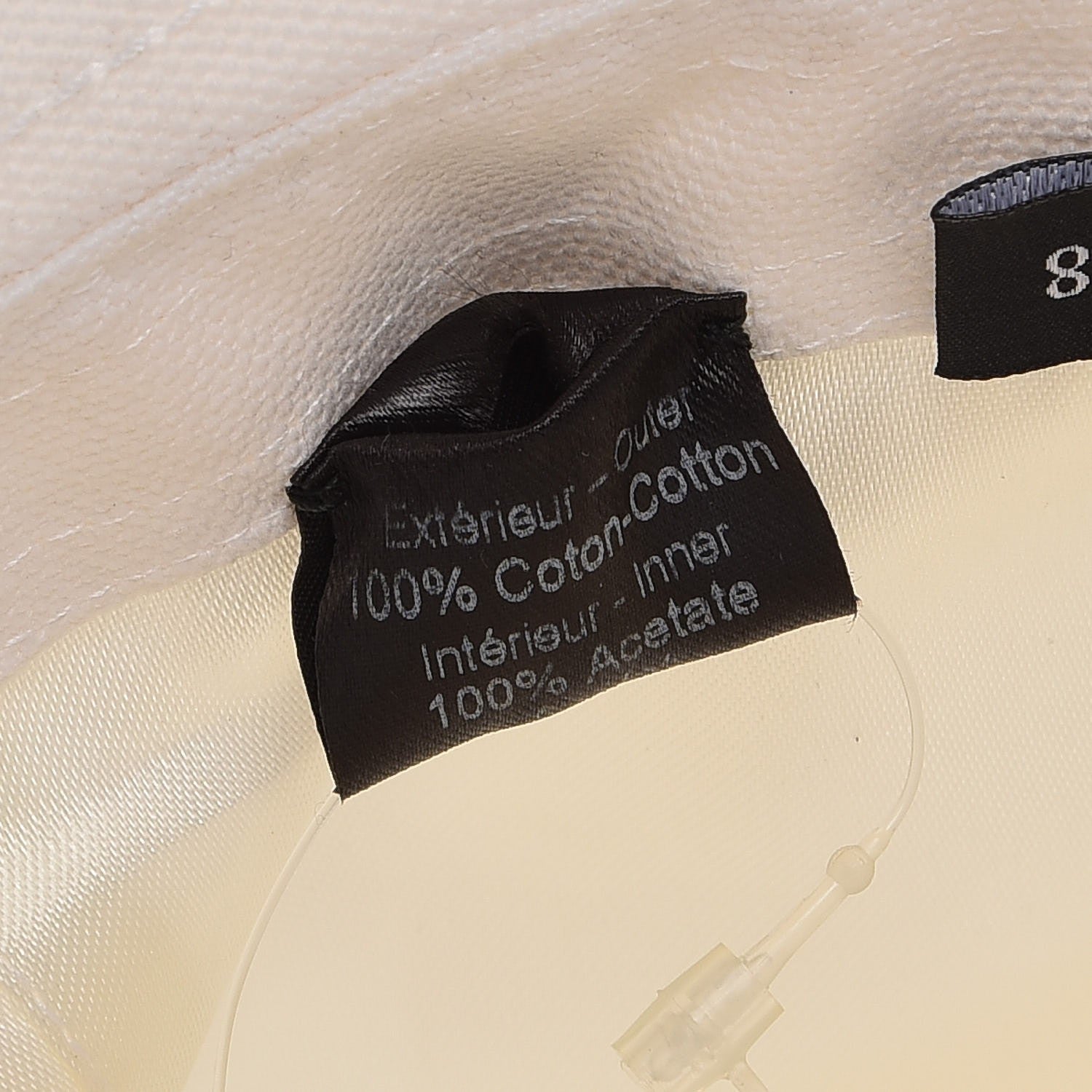 Chanel Cotton Butterfly Embellished Bucket Hat 58 White 6 of 7