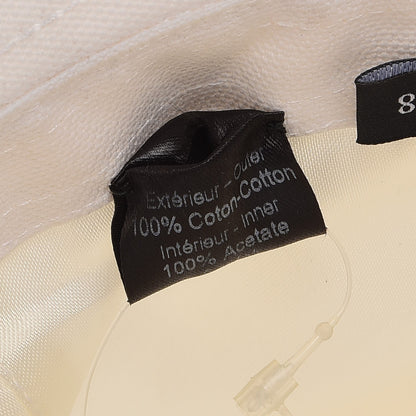 Chanel Cotton Butterfly Embellished Bucket Hat 58 White 6 of 7