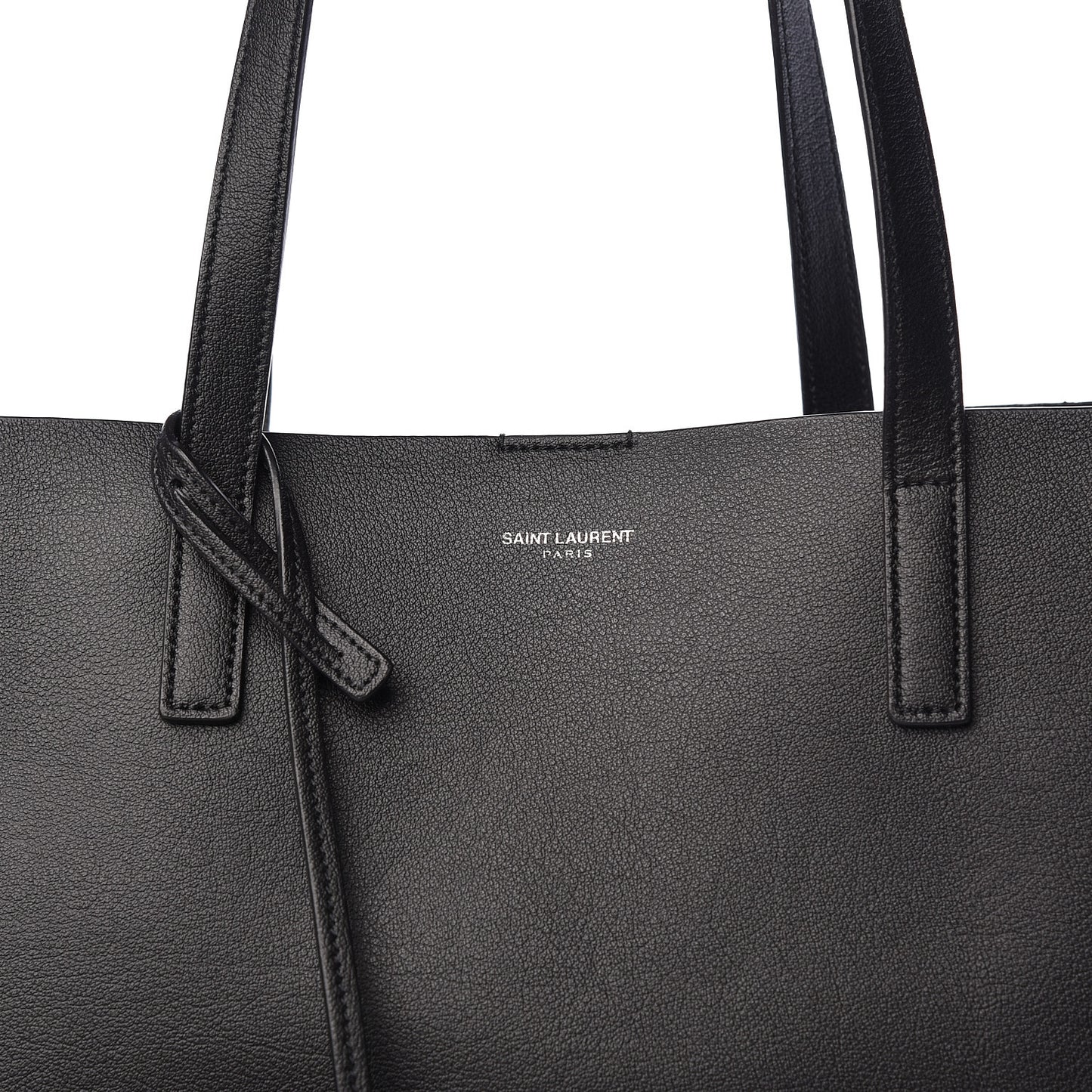 Calfskin Large Fringe Shopping Tote Black
