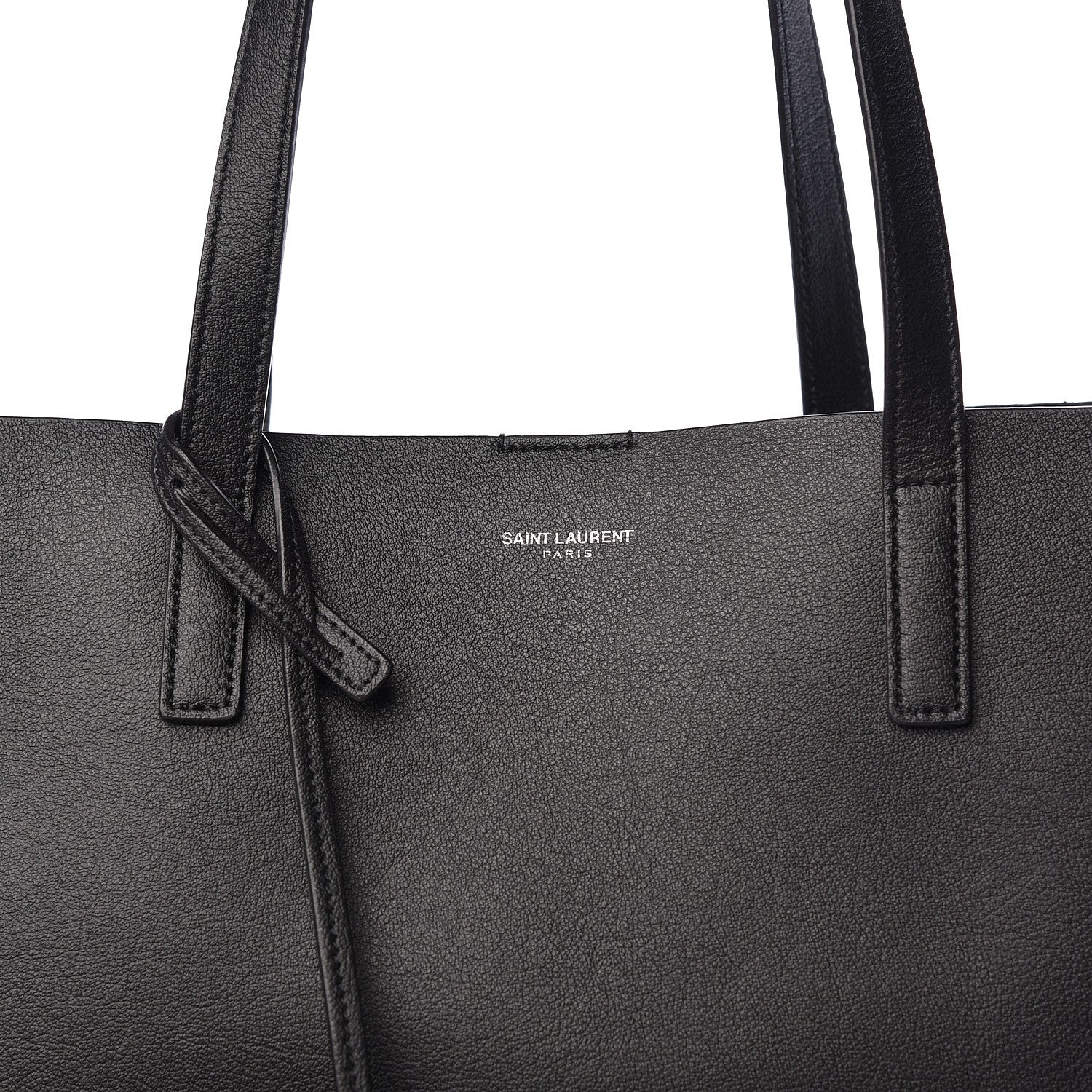 Saint Laurent Calfskin Large Fringe Shopping Tote Black 11 of 11