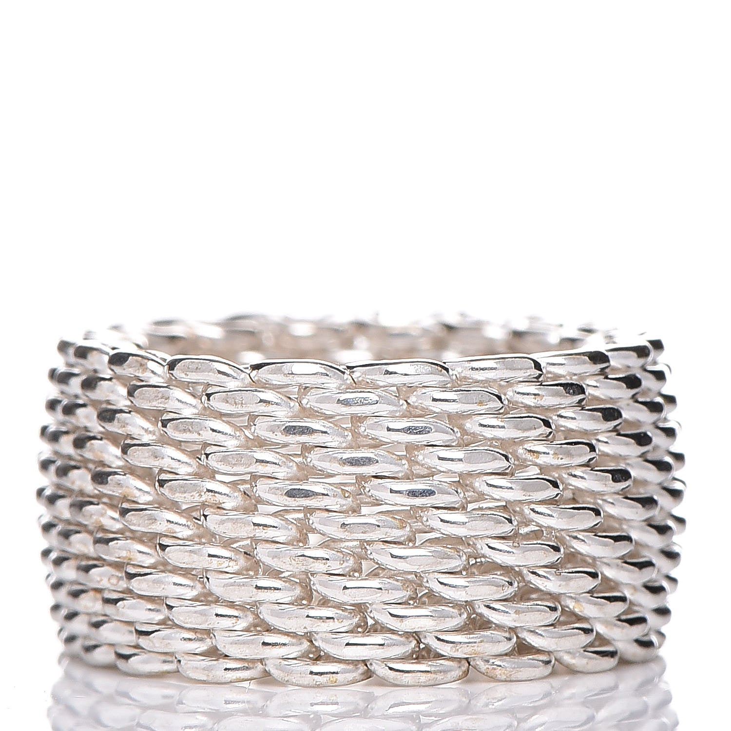 Tiffany Sterling Silver Somerset Mesh Ring 49 5 3 of 4