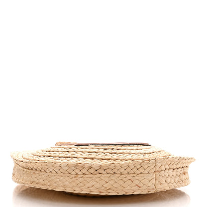 Celine Raffia Calfskin Small Round Bag Natural Tan 4 of 9