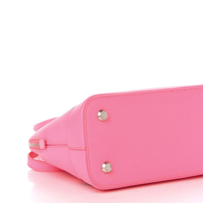 Balenciaga Signature Grained Calfskin Logo S Ville Top Handle Bag Acid Pink Black 6 of 13