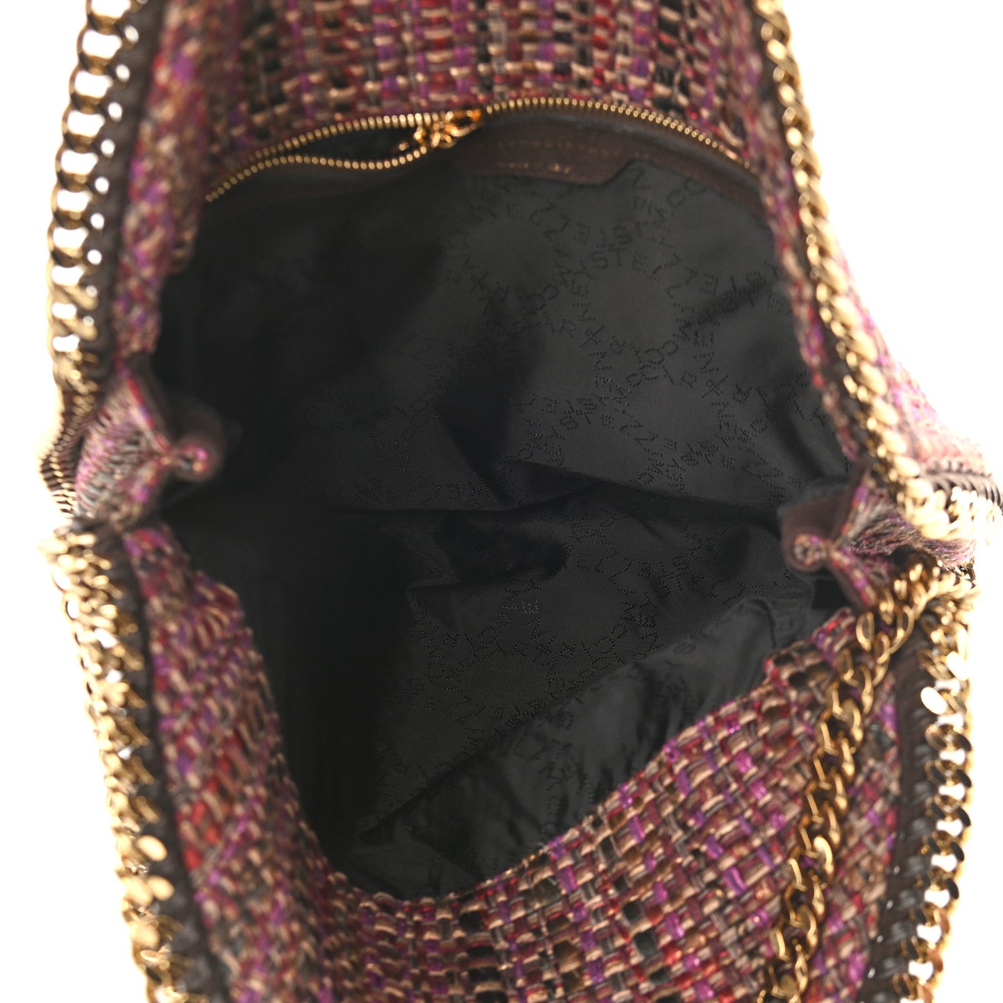 Metallic Woven Boucle Fold Over Falabella Tote Multicolor