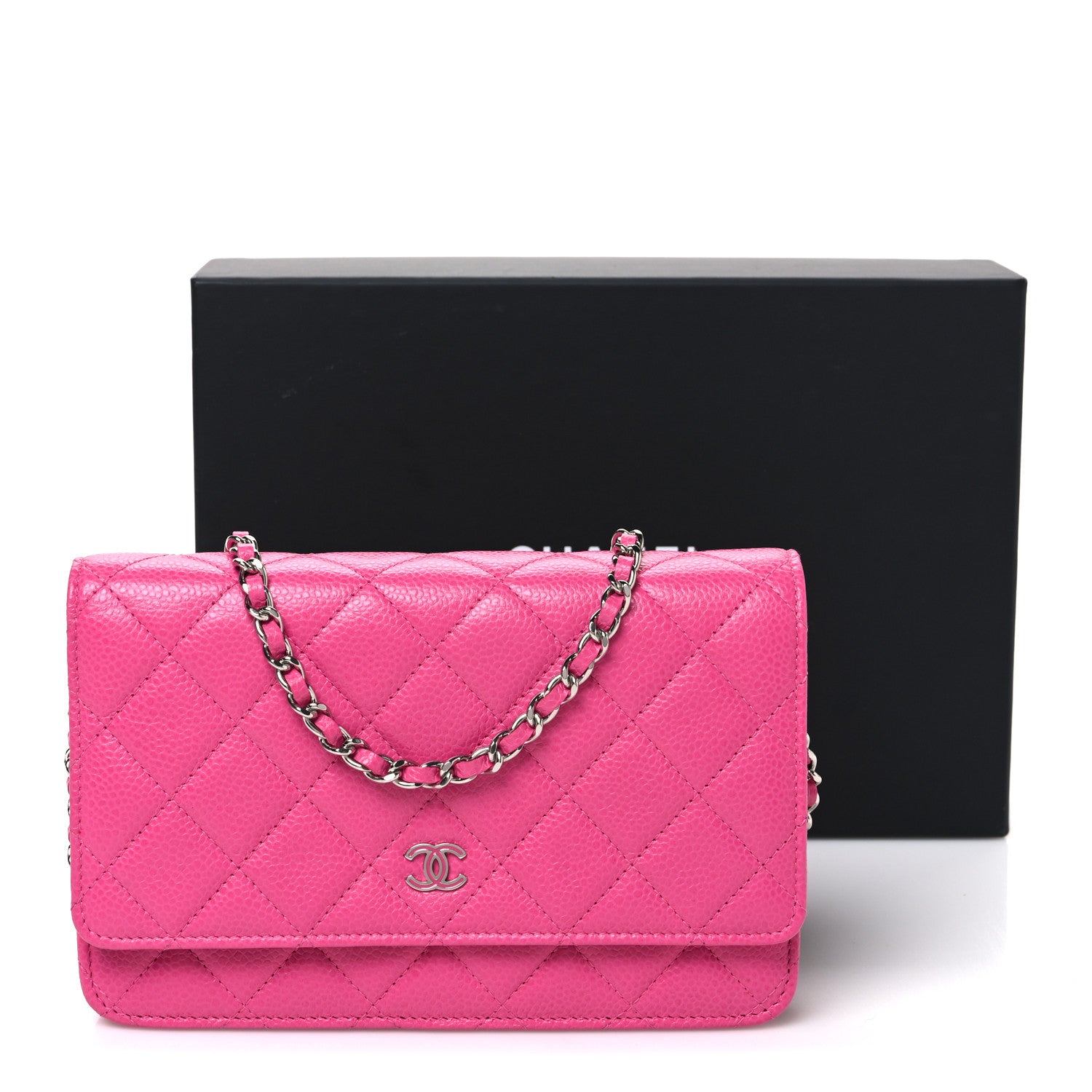 Chanel Caviar Quilted Wallet on Chain WOC Pink 11 of 11