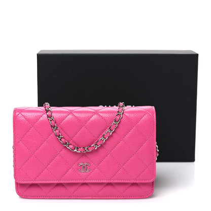 Chanel Caviar Quilted Wallet on Chain WOC Pink 11 of 11