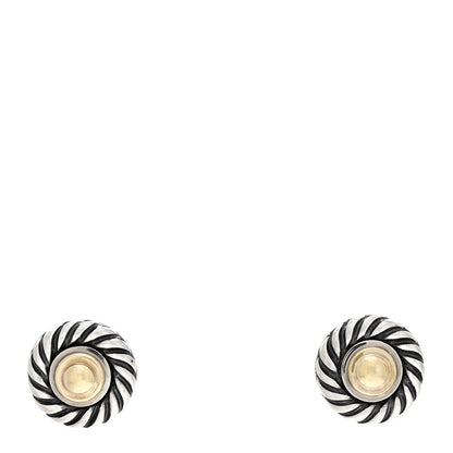 David Yurman Sterling Silver 14K Yellow Gold Cookie Earrings 1 of 4