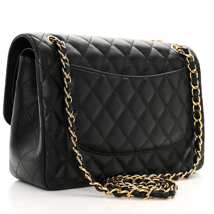 Chanel Caviar Quilted Jumbo Double Flap Black 3 of 10